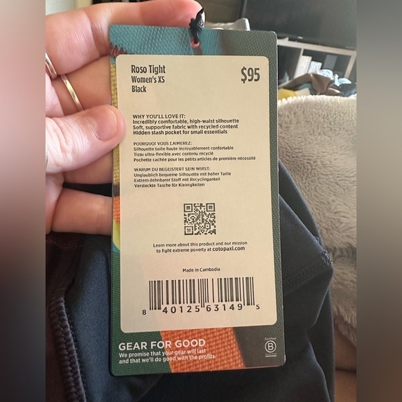 NWT Cotopaxi Women's Roso Tight - Black size XS - Picture 4 of 5